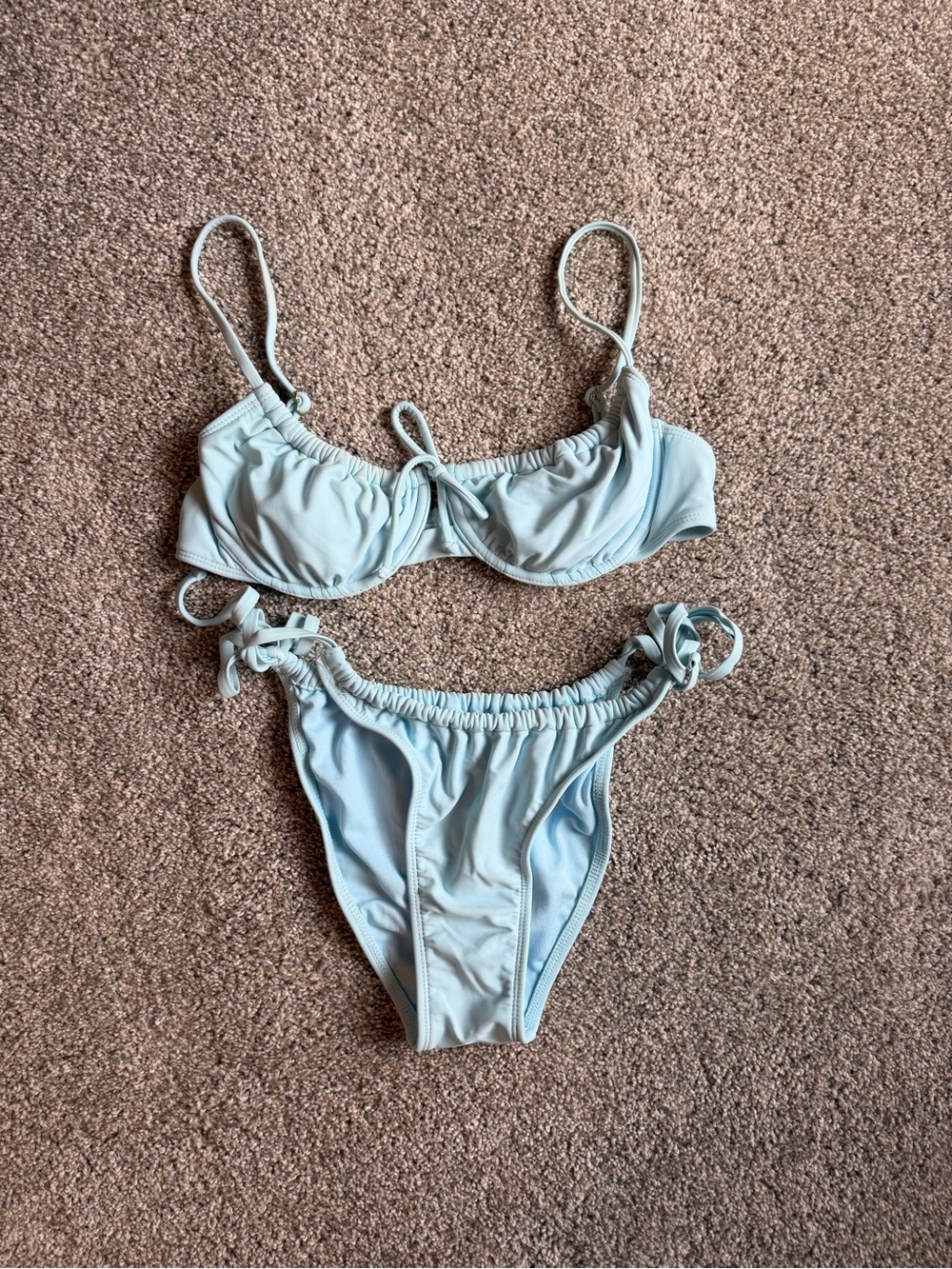 Light Blue Ruched Bikini Set TARGET SIZE L